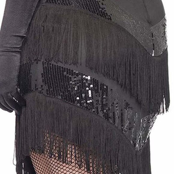 Flapper Costume 3x/4x Women Plus Size Black Halloween Roleplay Cosplay Dress Set - Picture 9 of 10